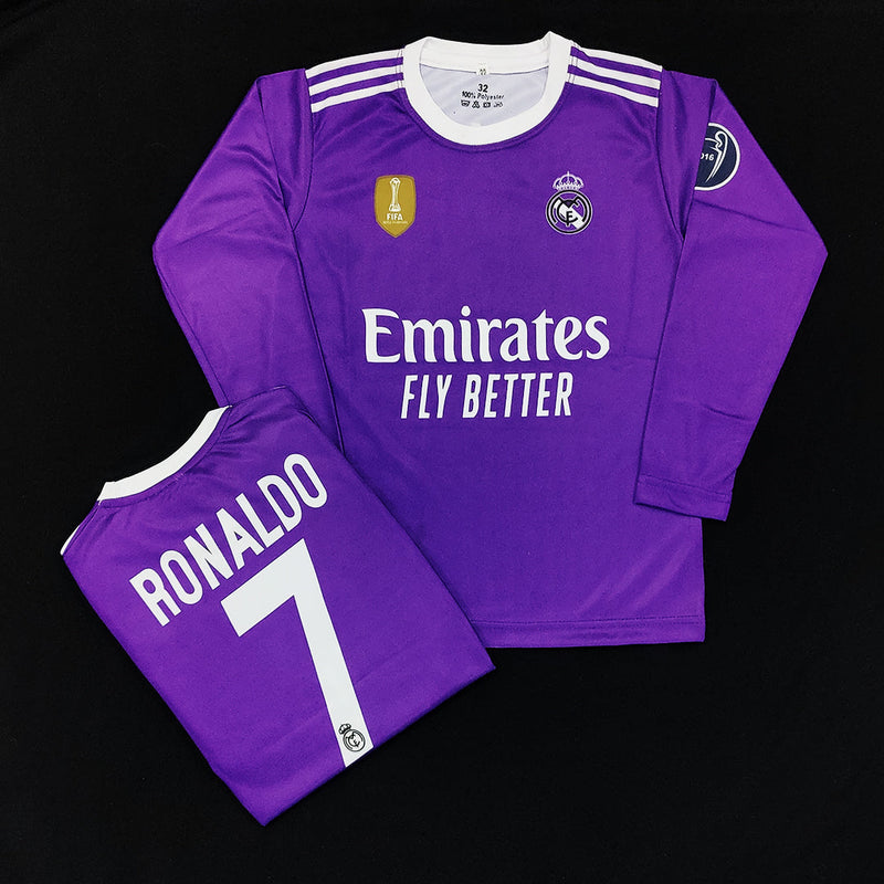 Ronaldo - Real Madrid 💜 - Full Sleeve Football Kit - KIDS