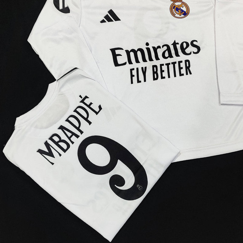 Mbappé - Real Madrid 🏳️- Full Sleeve Football Kit - KIDS