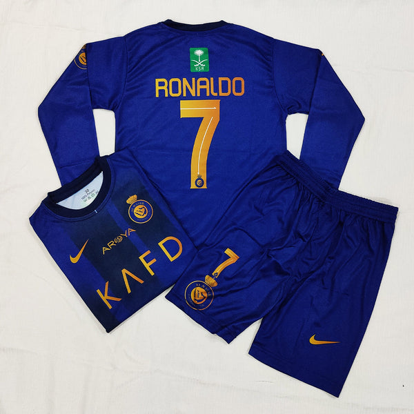 Ronaldo - Al-Nassr Blue 💙- Full Sleeve Football Kit - KIDS