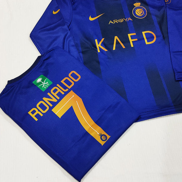 Ronaldo - Al-Nassr Blue 💙- Full Sleeve Football Kit - KIDS