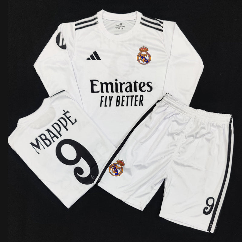 Mbappé - Real Madrid 🏳️- Full Sleeve Football Kit - KIDS