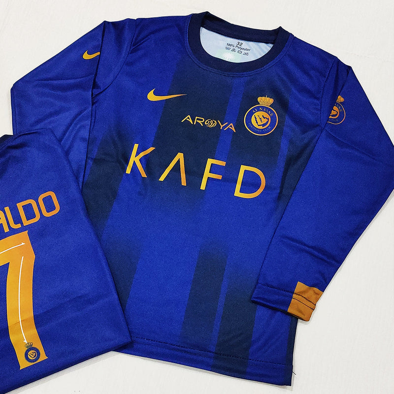 Ronaldo - Al-Nassr Blue 💙- Full Sleeve Football Kit - KIDS