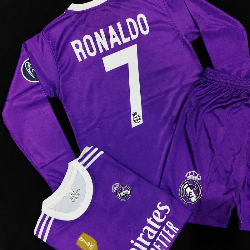 Ronaldo - Real Madrid 💜 - Full Sleeve Football Kit - KIDS