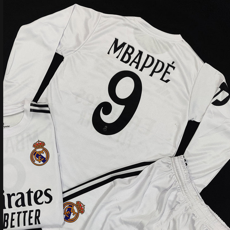 Mbappé - Real Madrid 🏳️- Full Sleeve Football Kit - KIDS