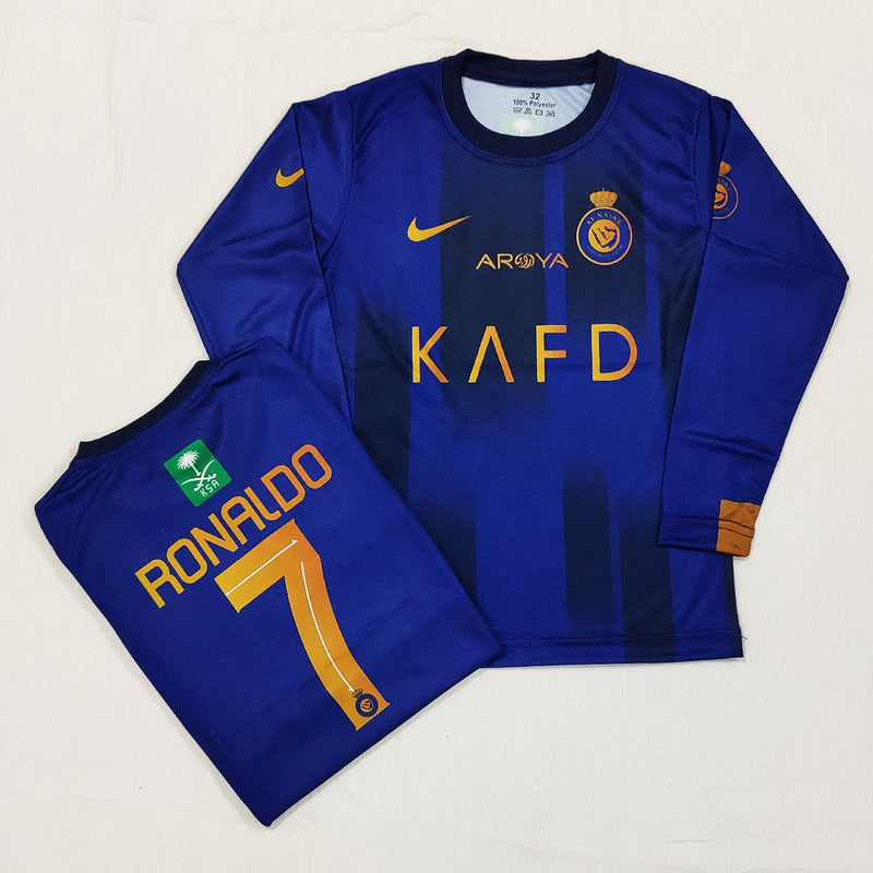 Ronaldo - Al-Nassr Blue 💙- Full Sleeve Football Kit - KIDS