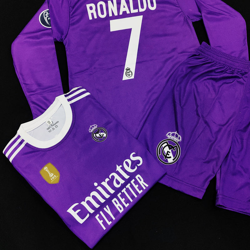 Ronaldo - Real Madrid 💜 - Full Sleeve Football Kit - KIDS