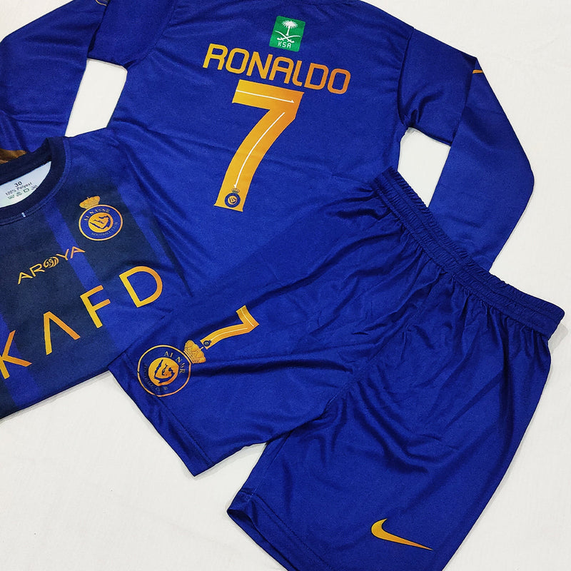 Ronaldo - Al-Nassr Blue 💙- Full Sleeve Football Kit - KIDS