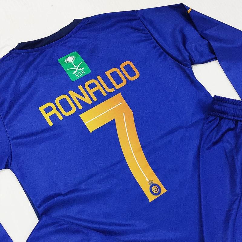 Ronaldo - Al-Nassr Blue 💙- Full Sleeve Football Kit - KIDS