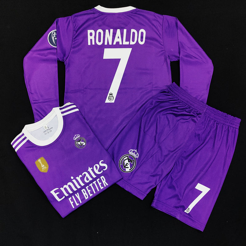 Ronaldo - Real Madrid 💜 - Full Sleeve Football Kit - KIDS