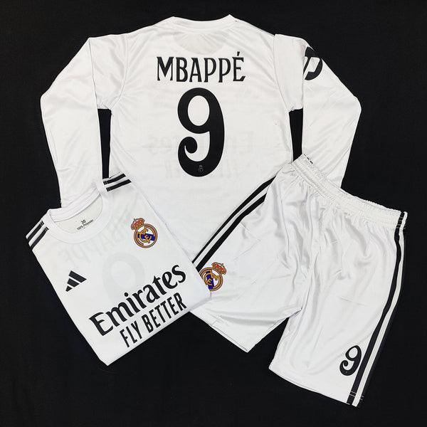 Mbappé - Real Madrid 🏳️- Full Sleeve Football Kit - KIDS