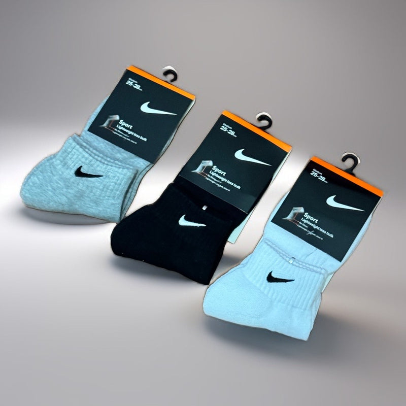 Nike Everyday Comfort Ankle Socks – 3-Pack (Black, White, Gray)