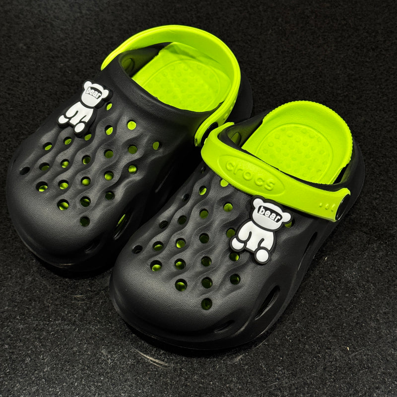 Kids’ Fun Bear Crocs - Neon/Black