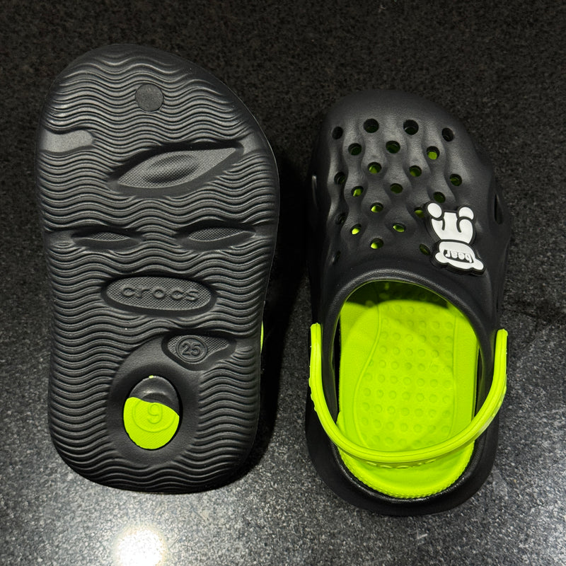 Kids’ Fun Bear Crocs - Neon/Black