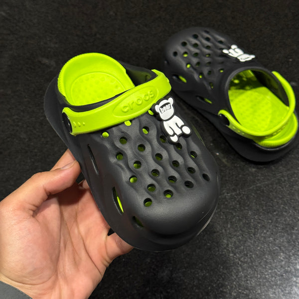 Kids’ Fun Bear Crocs - Neon/Black