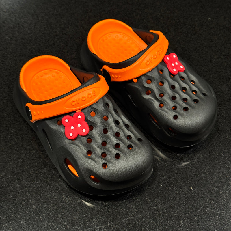 Kids’ Fun Bear Crocs - Orange/Black