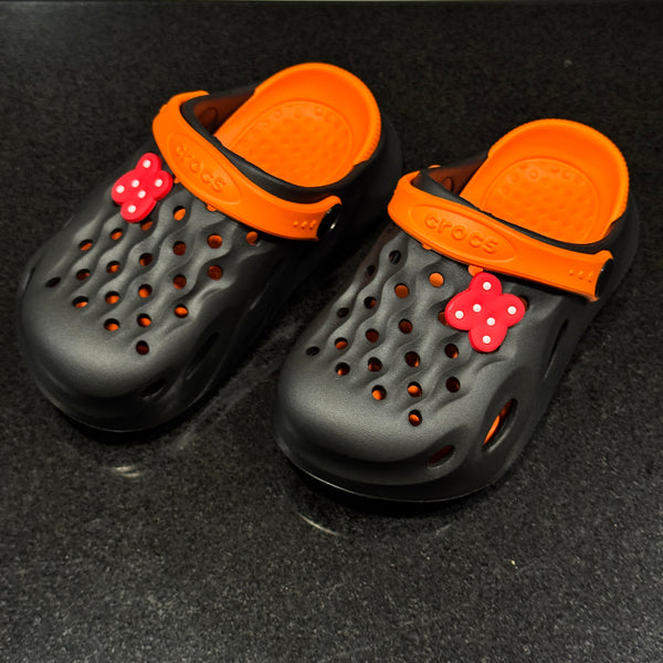 Kids’ Fun Bear Crocs - Orange/Black