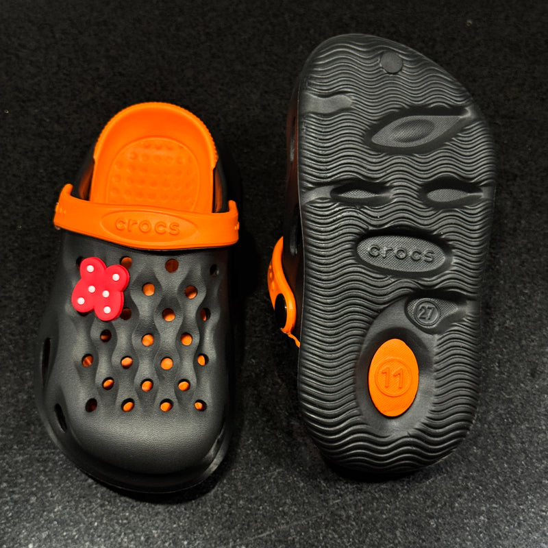 Kids’ Fun Bear Crocs - Orange/Black