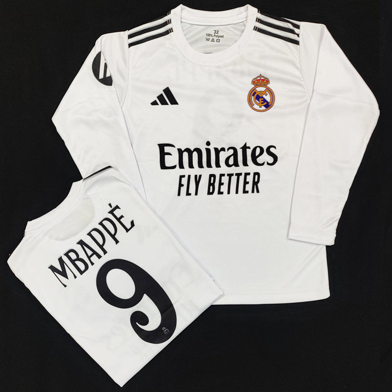 Mbappé - Real Madrid 🏳️- Full Sleeve Football Kit - KIDS