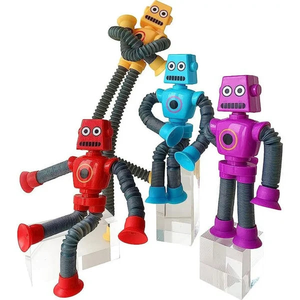 Colorful Telescopic Suction Cup Robot Toy - Random Color
