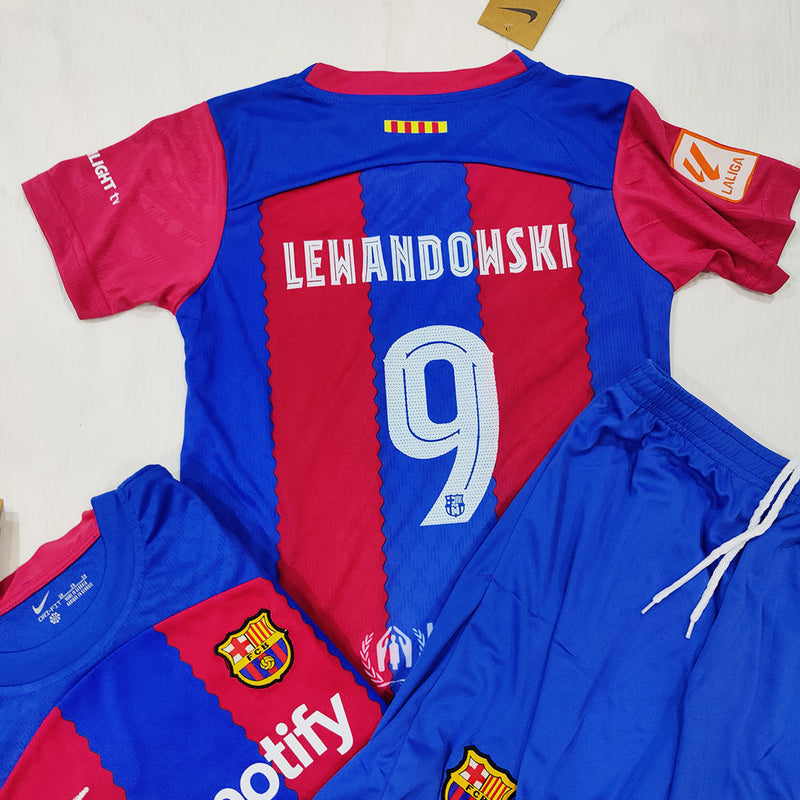 PREMIUM ⭐ -LEWANDOWSKI- Barcelona - Kids Football Jersey & Shorts 👕