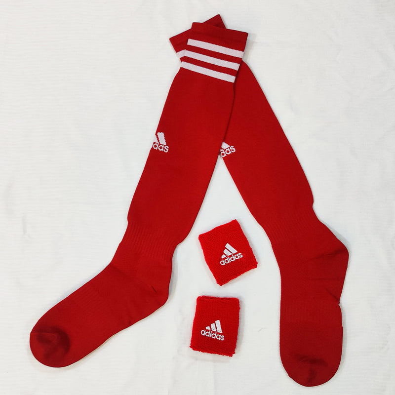 Football Socks & Wristbands Set⚽ - RED - 11-14 Years