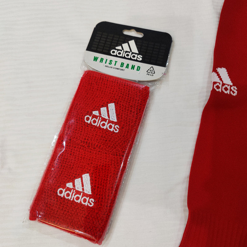 Football Socks & Wristbands Set⚽ - RED - 11-14 Years