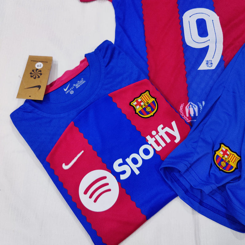 PREMIUM ⭐ -LEWANDOWSKI- Barcelona - Kids Football Jersey & Shorts 👕