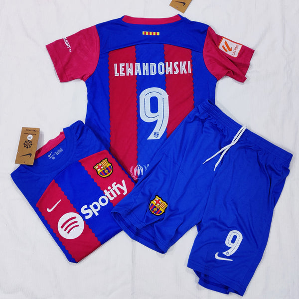 PREMIUM ⭐ -LEWANDOWSKI- Barcelona - Kids Football Jersey & Shorts 👕