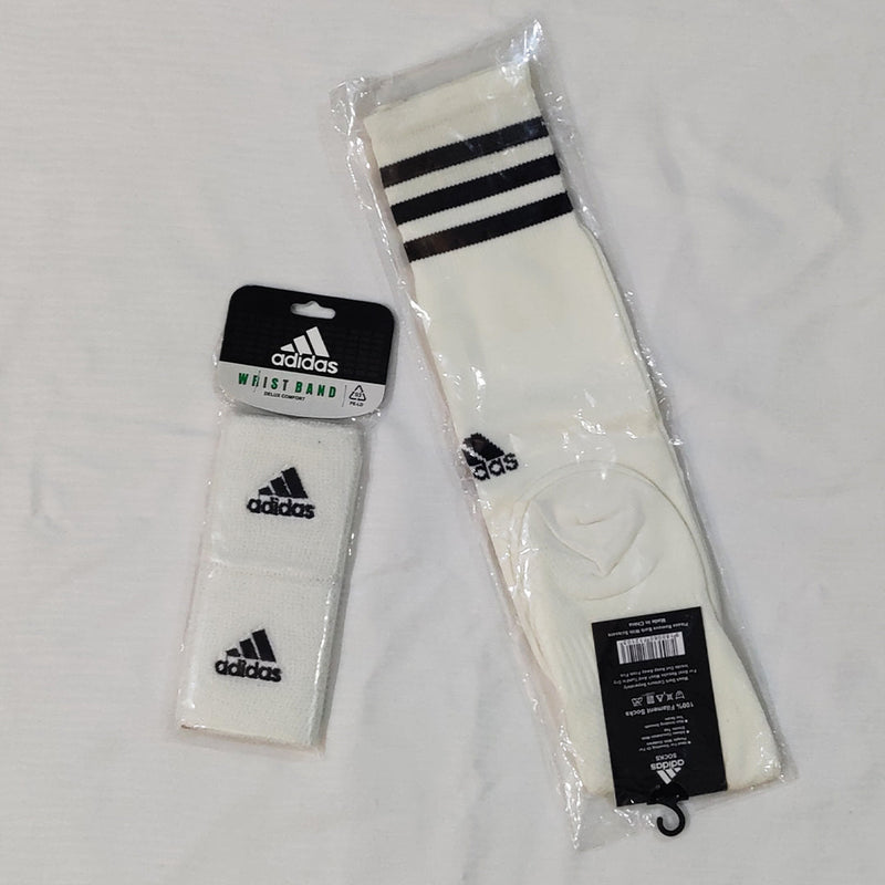 Football Socks & Wristbands Set⚽ - WHITE - 11-14 Years