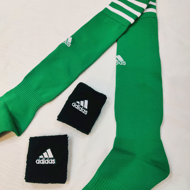 Football Socks & Wristbands Set⚽ - GREEN - 11-14 Years